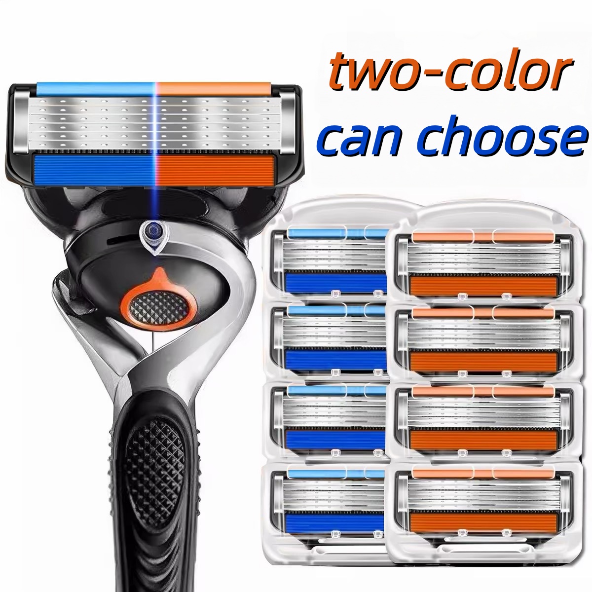 Safety Razor Handle - Men's 6-Layer Stainless Steel Replaceable Razor