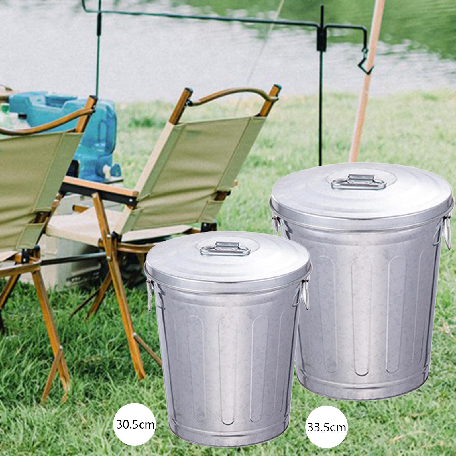 Compost Bin - Outdoor Metal Trash Can Round Vintage