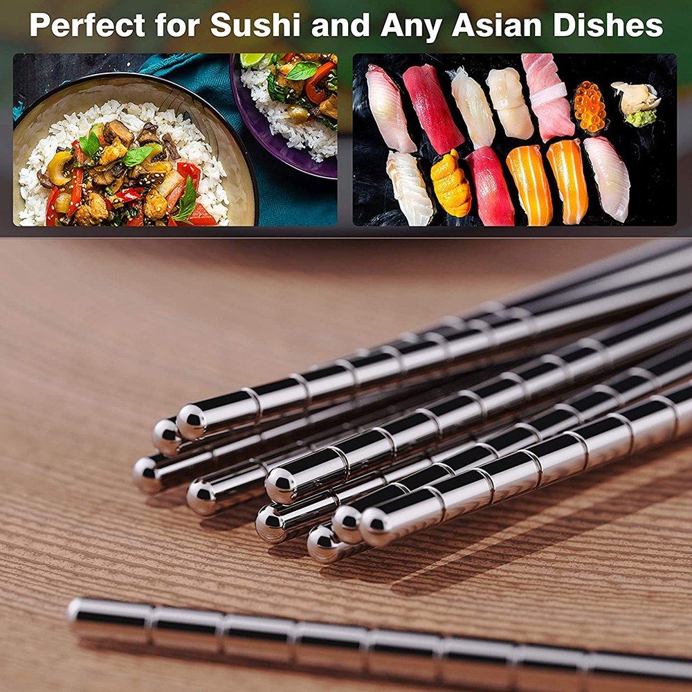 2-5 Pairs Chopsticks 304 Stain - Bamboo Cutlery ulasan dan harga