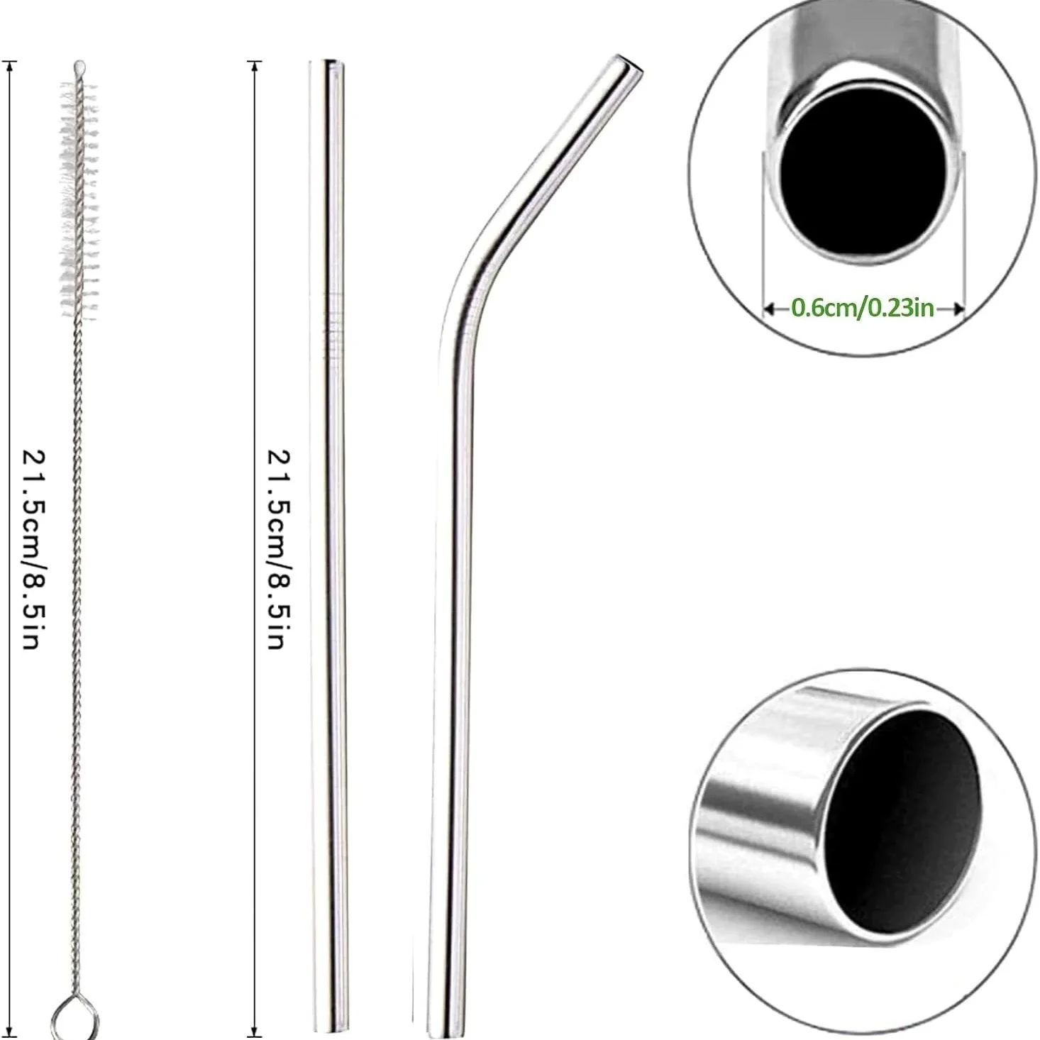 100Pcs Stainless Steel Straw D - Reusable Straw ulasan dan harga