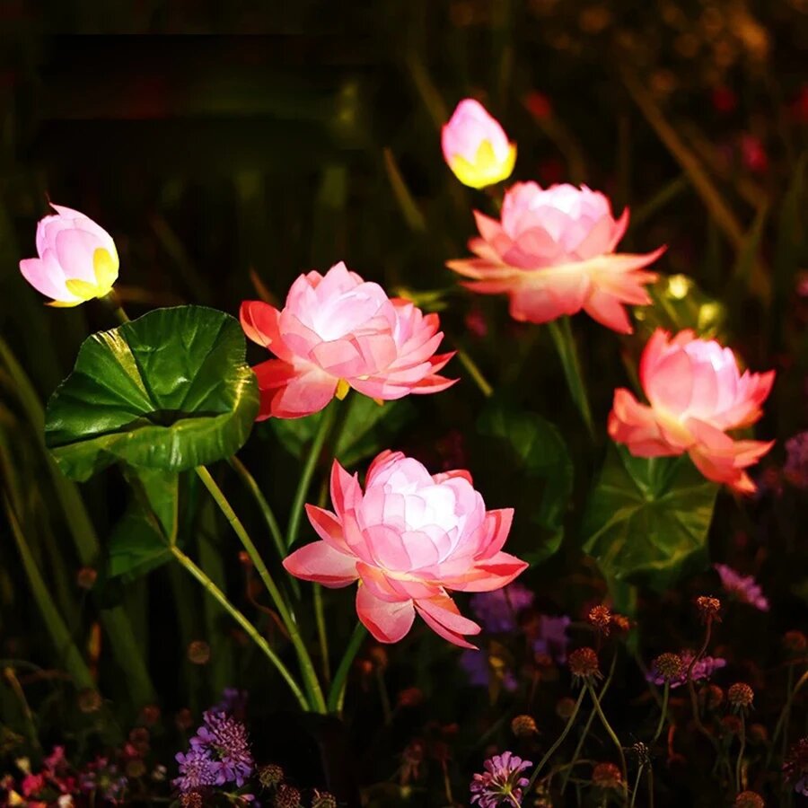 1PC Solar LED 3-Head Lotus Gar - Solar Garden Light ulasan dan harga