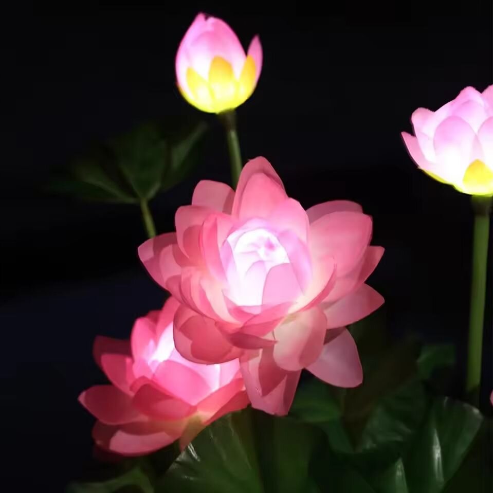 1PC Solar LED 3-Head Lotus Gar - Solar Garden Light ulasan dan harga