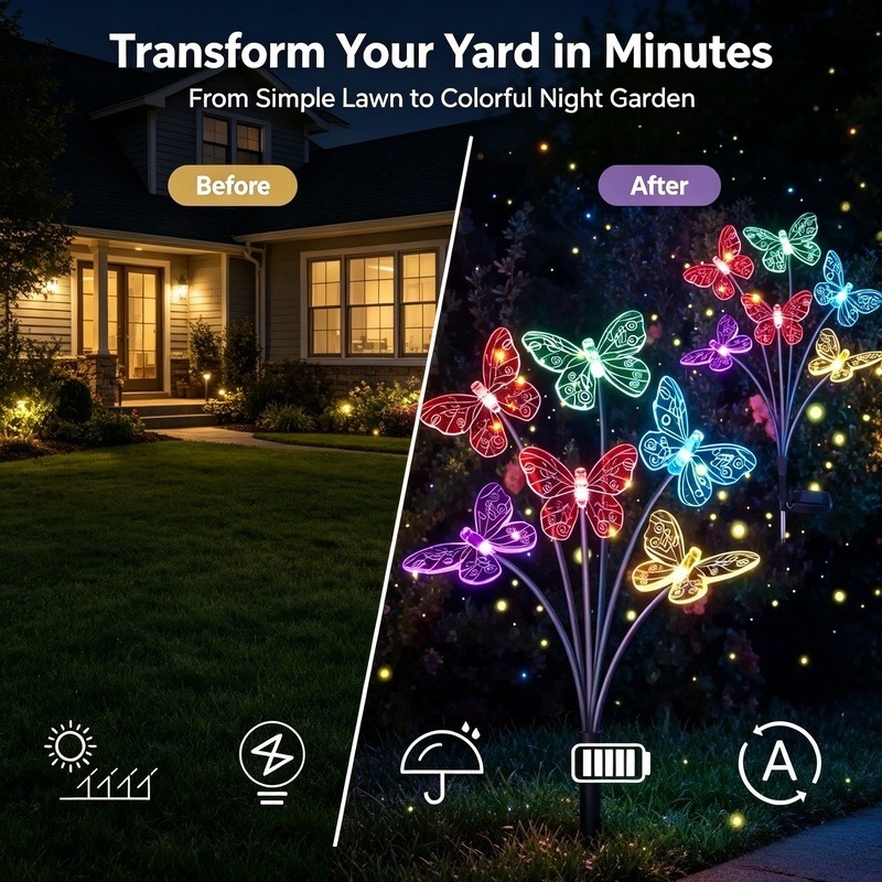 Solar Powered Butterfly Lights - Solar Garden Light ulasan dan harga