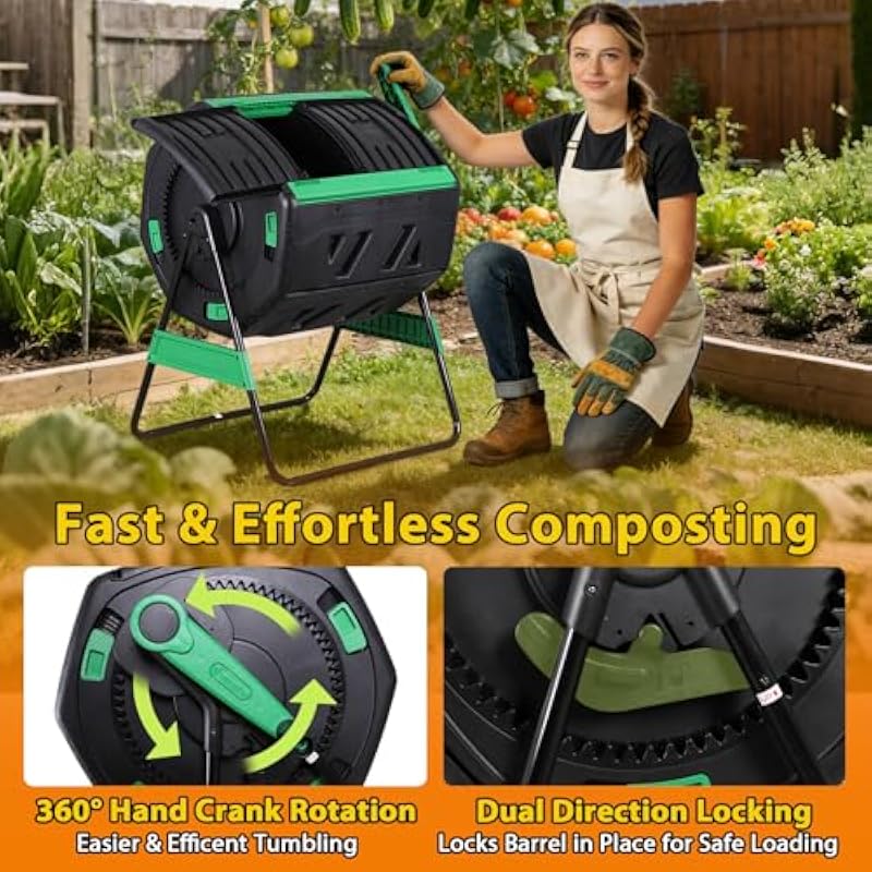 53-Gallon Two-Section Rotating - Compost Bin ulasan dan harga