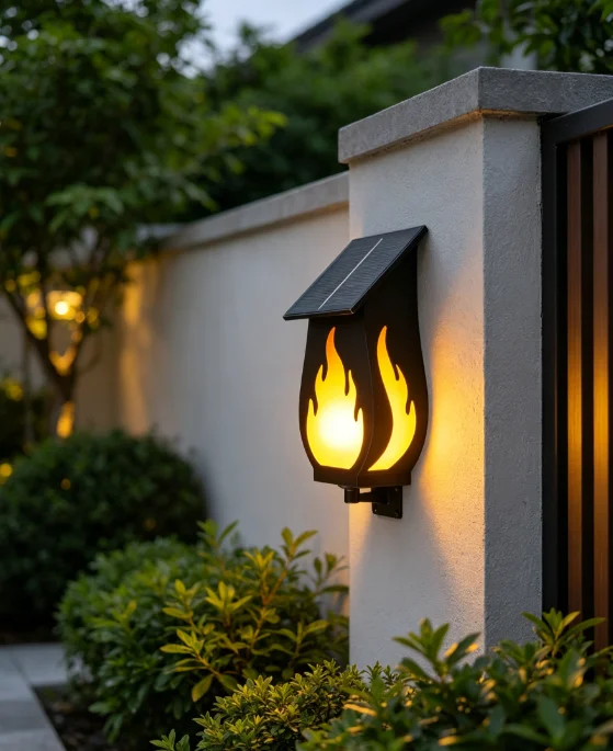 Outdoor solar wall light flame - Solar Garden Light ulasan dan harga