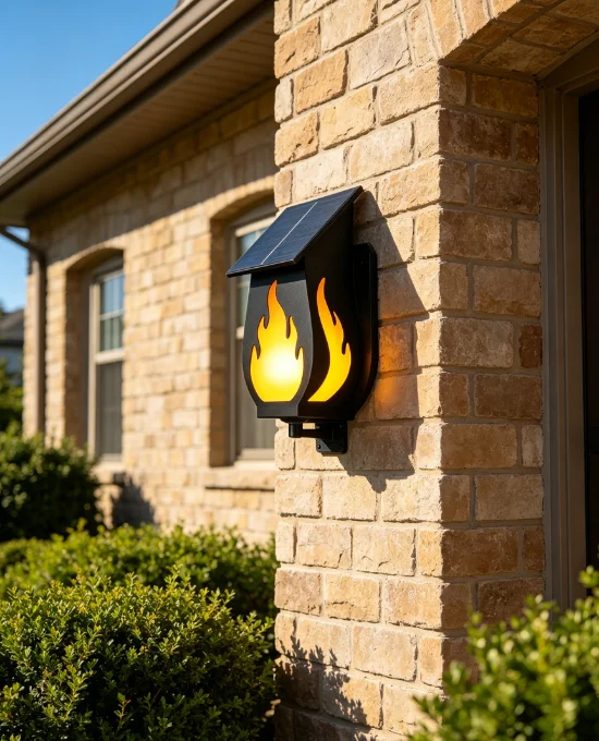 Outdoor solar wall light flame - Solar Garden Light ulasan dan harga