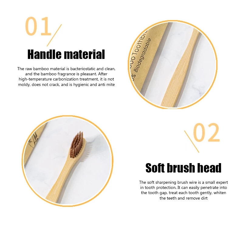 Bamboo Toothbrushes 100Pcs Eco - Bamboo Toothbrush ulasan dan harga