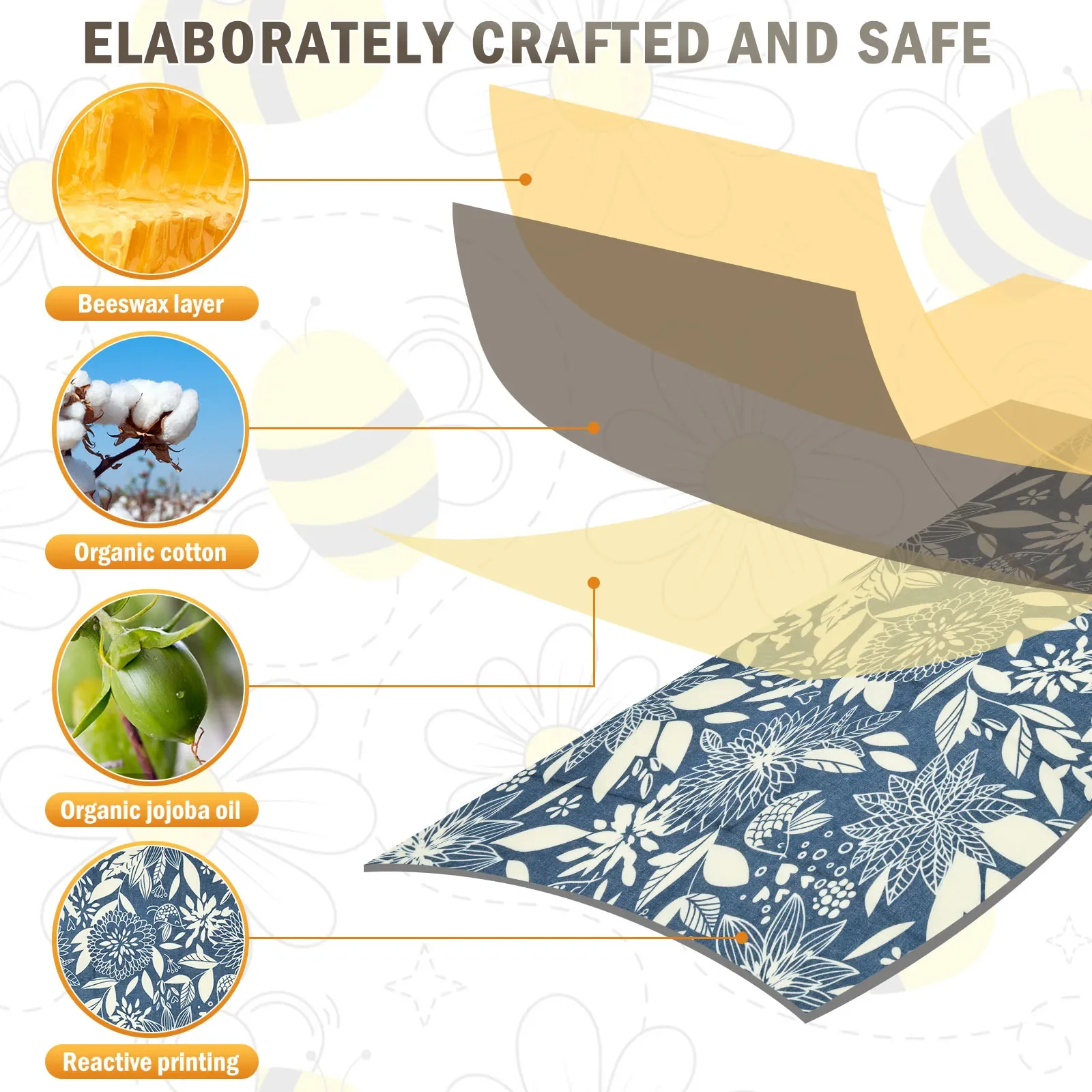 9 Pcs Organic Beeswax Wrap Reu - Beeswax Wrap ulasan dan harga